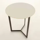 Ronde salontafel met kristallen blad Made in Italy - Indio Viadurini