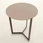 Ronde salontafel met kristallen blad Made in Italy - Indio Viadurini