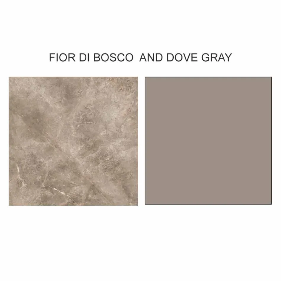 Ronde design salontafel van steengoed en essenhout Made in Italy - Bering Viadurini