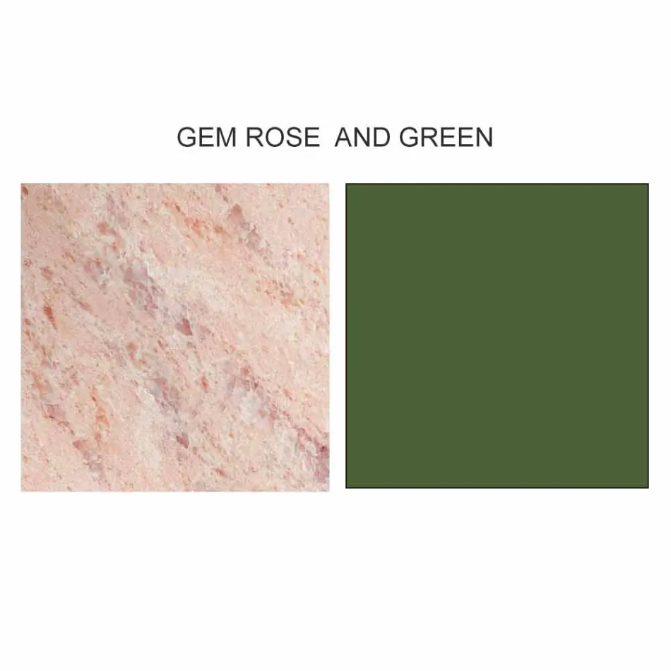 Ronde design salontafel van steengoed en essenhout Made in Italy - Bering Viadurini