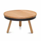Ronde design salontafel in massief hout en metaal - Salerno Viadurini