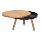Ronde design salontafel in massief hout en metaal - Salerno Viadurini