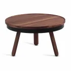 Ronde design salontafel in massief hout en metaal - Salerno Viadurini