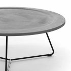 Ronde salontafel van beton en zwart metaal Made in Italy - Evolve Viadurini