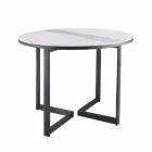 Ronde salontafel in Gres en modern metaal Made in Italy - Albert Viadurini