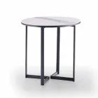 Ronde salontafel in Gres en modern metaal Made in Italy - Albert Viadurini