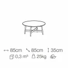 Ronde salontafel in marmer en beukenhout Made in Italy - Daniela Viadurini