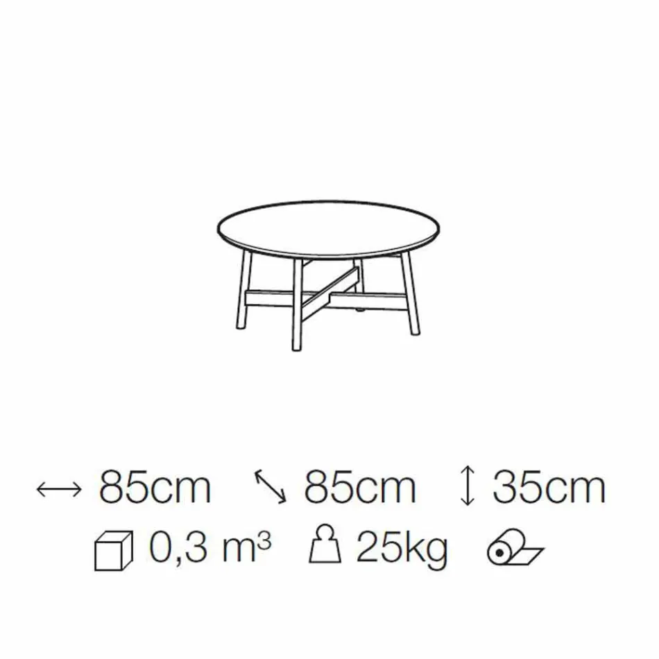Ronde salontafel in marmer en beukenhout Made in Italy - Daniela Viadurini
