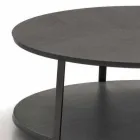 Ronde salontafel in Mdf met metalen structuur Made in Italy - Aloë Viadurini