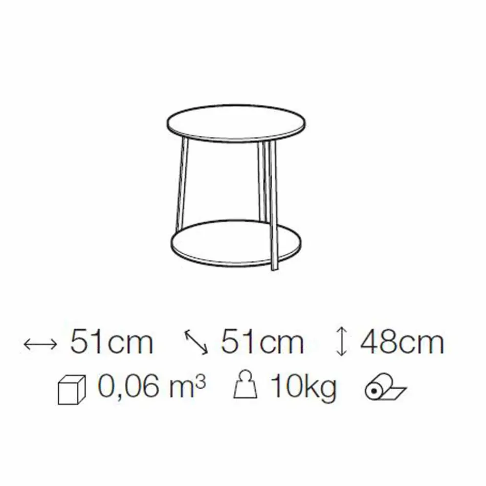 Ronde salontafel in Mdf met metalen structuur Made in Italy - Aloë Viadurini