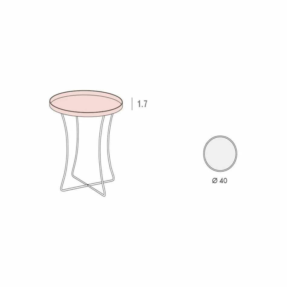 Luxe ronde salontafel in geverfd metaal Made in Italy - Mina Viadurini