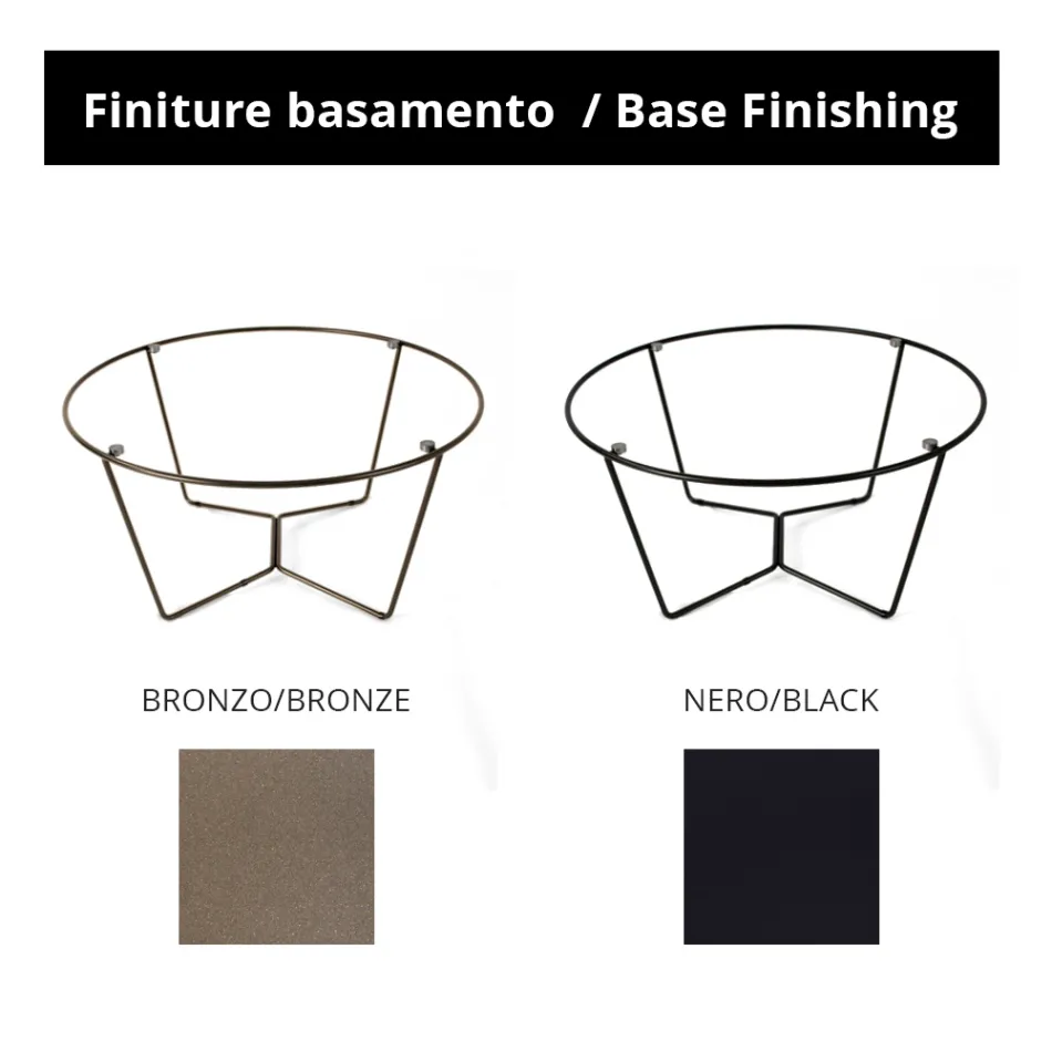 Ronde salontafel gemaakt van glas en staal Made in Italy - Paini Viadurini