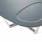 Modern gevormde loungetafel in Mdf en Chrome Metal - Pimpa Viadurini