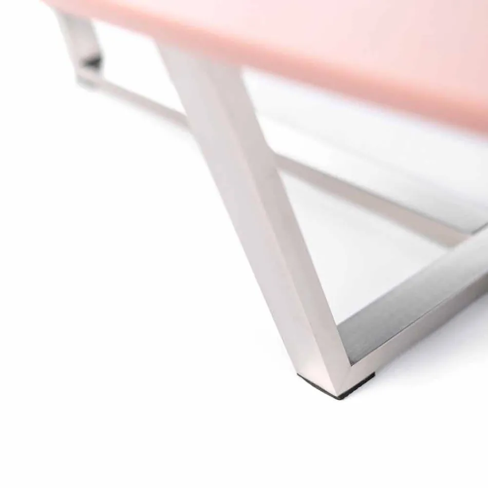 Modern gevormde loungetafel in Mdf en Chrome Metal - Pimpa Viadurini