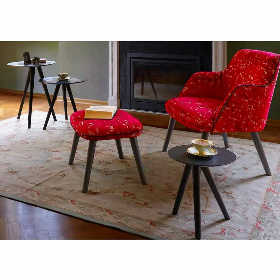 Ronde salontafel in zwartgrijs gelakt hout Made in Italy - Stuttgart Viadurini