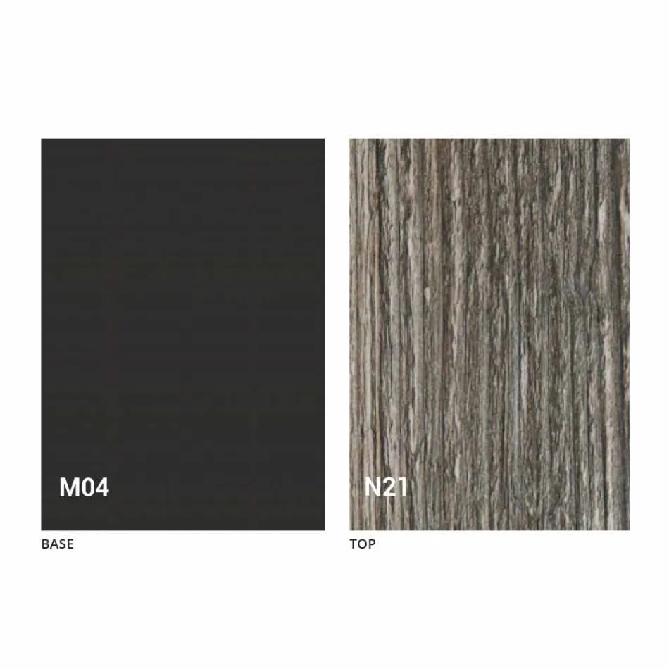 Transformeerbare salontafel in hout en staal Made in Italy - Demetro Viadurini