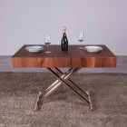 Transformeerbare salontafel in hout en metaal Made in Italy - Patroclus Viadurini