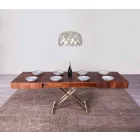 Transformeerbare salontafel in hout en metaal Made in Italy - Patroclus Viadurini