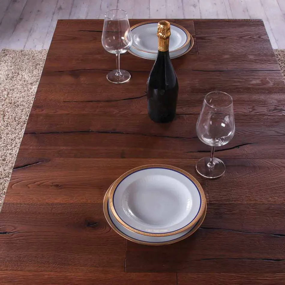 Transformeerbare salontafel in hout en metaal Made in Italy - Patroclus Viadurini