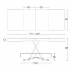 Transformeerbare salontafel in hout en metaal Made in Italy - Patroclus Viadurini
