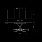 Transformeerbare salontafel van hout en metaal, Made in Italy - Sanrocco Viadurini