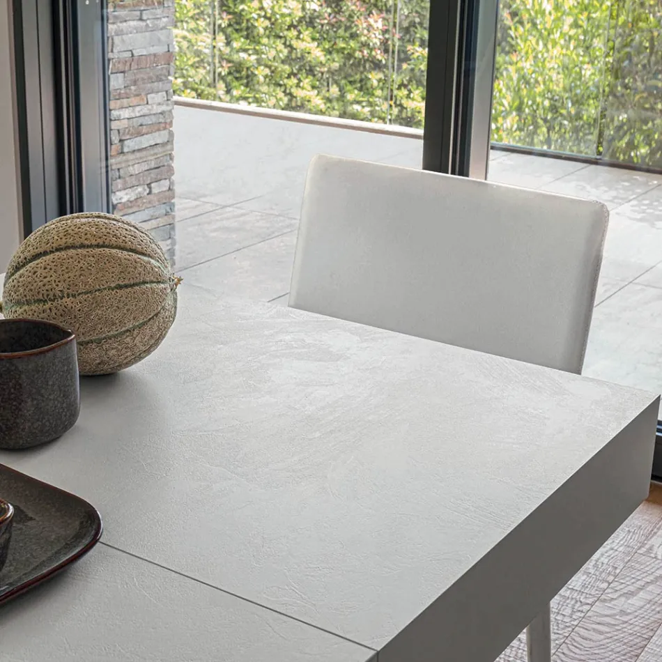 Transformeerbare salontafel van hout en metaal, Made in Italy - Sanrocco Viadurini