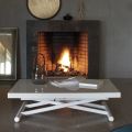 Transformeerbare salontafel in metaal en glazen blad - Morgan