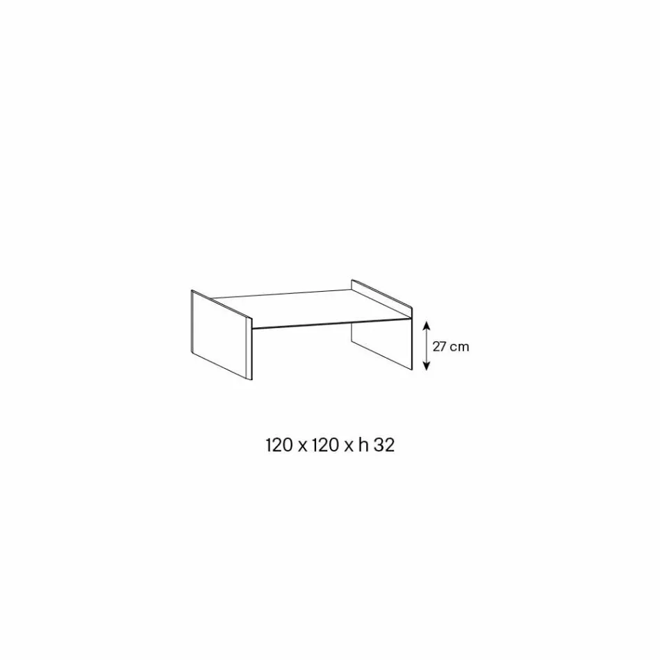 Extra helder glazen salontafel met facet Made in Italy - Imperative Viadurini