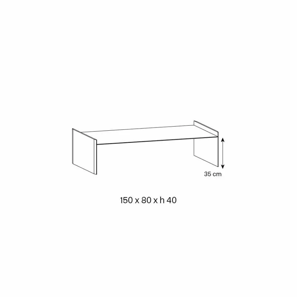 Extra helder glazen salontafel met facet Made in Italy - Imperative Viadurini