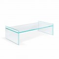Salontafel van extra helder glas met afschuining Made in Italy - Imperativo
