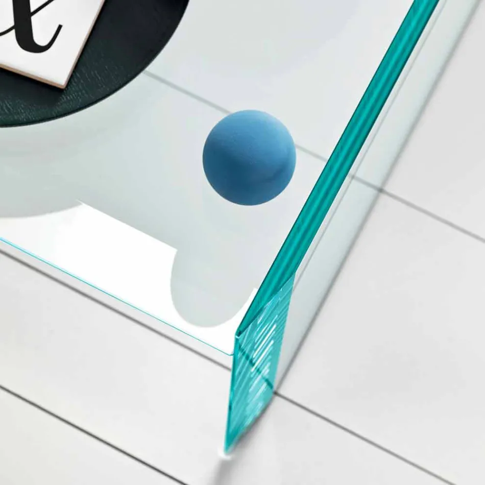 Extra helder glazen salontafel met facet Made in Italy - Imperative Viadurini