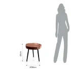 Woonkamersalontafel met metalen poten en massief houten blad - Sardinië Viadurini