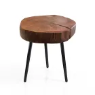 Woonkamersalontafel met metalen poten en massief houten blad - Sardinië Viadurini