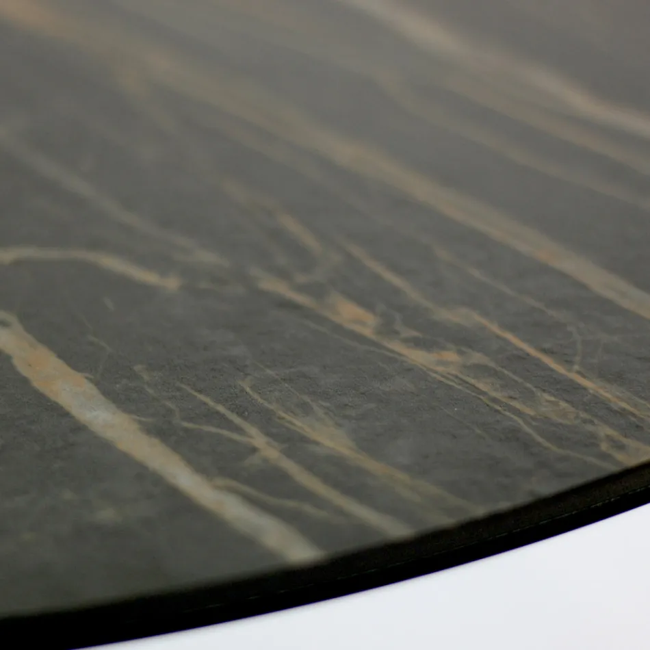 Salontafel van staal en porseleinsteengoed Made in Italy - Aspira Viadurini