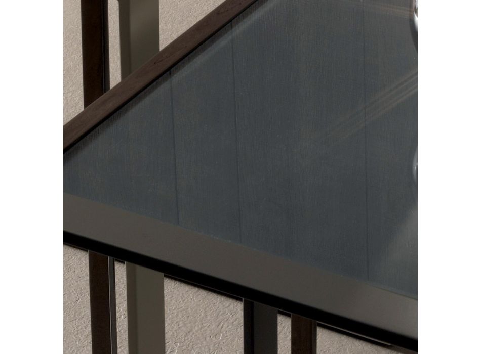 Geometrisch design metalen en glazen salontafel - Zigozago Viadurini