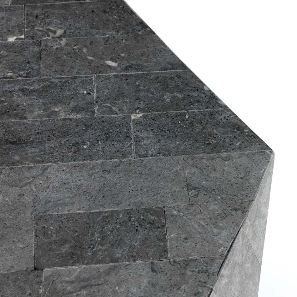 Salontafel in de woonkamer Geheel in fossiele steen Verschillende afwerkingen - Lucht Viadurini