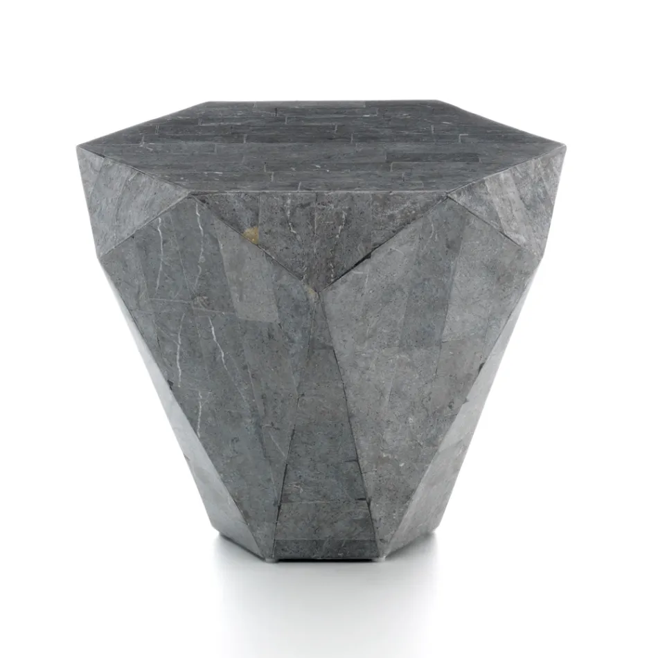 Salontafel in de woonkamer Geheel in fossiele steen Verschillende afwerkingen - Lucht Viadurini