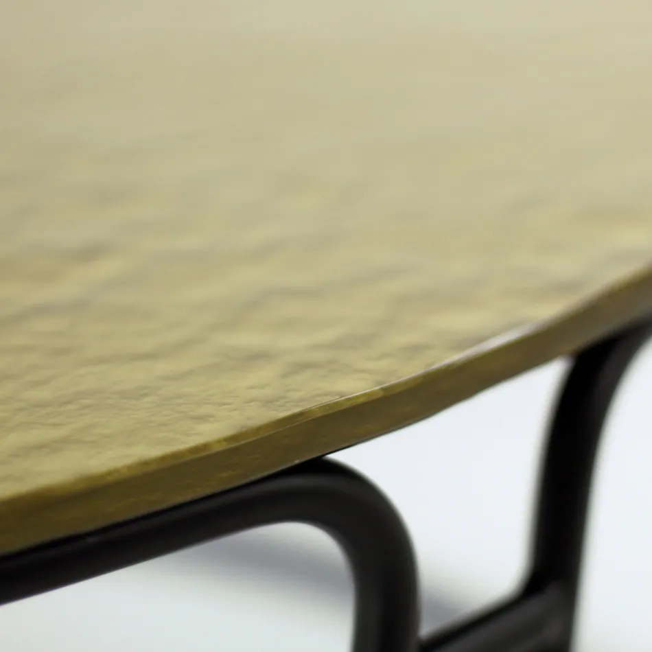 Salontafel met glazen blad en ronde voet Made in Italy - Tullia Viadurini