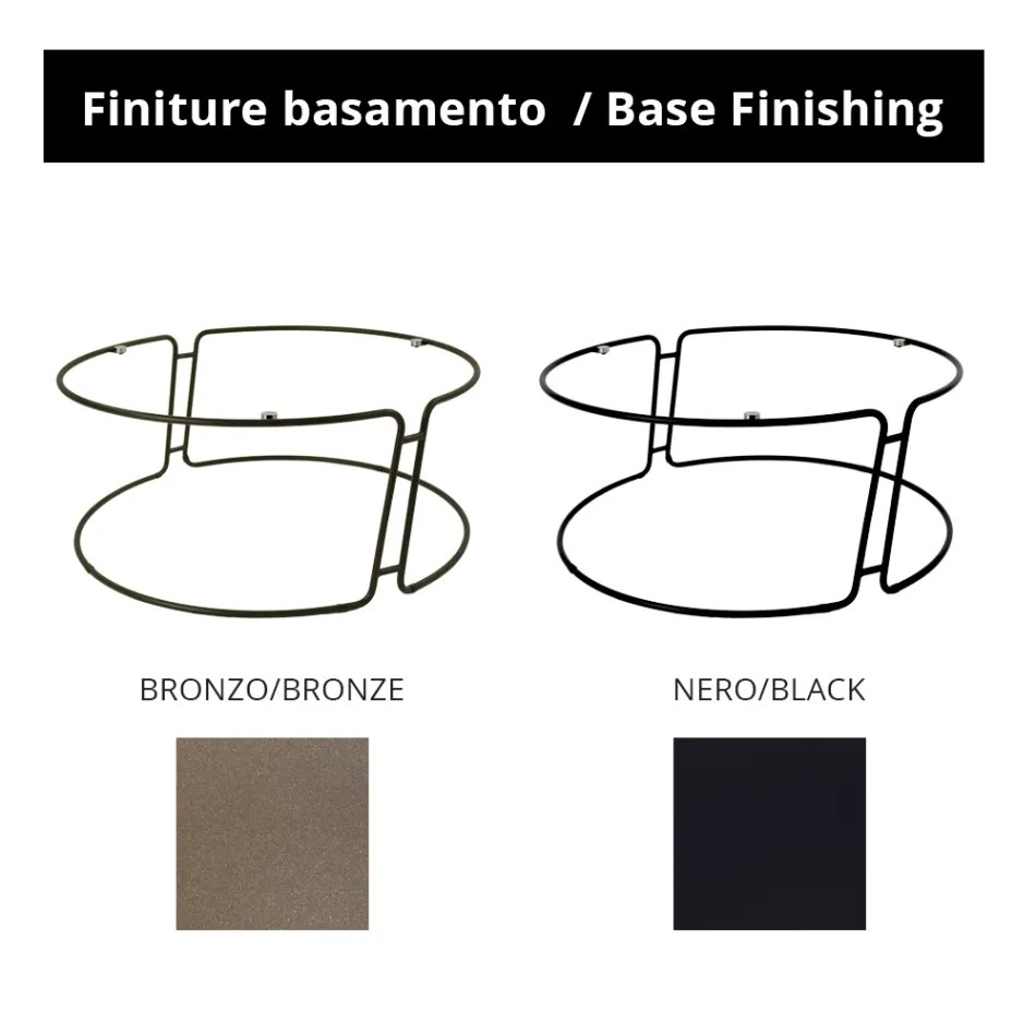 Salontafel met glazen blad en ronde voet Made in Italy - Tullia Viadurini