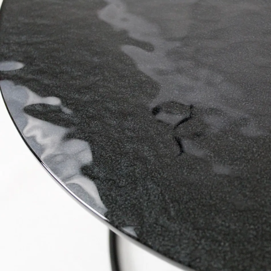 Salontafel met glazen blad en ronde voet Made in Italy - Tullia Viadurini