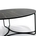 Ronde salontafel met onderstel van 3 halve maan Made in Italy - Arepa Viadurini