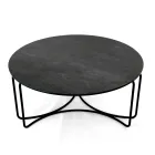 Ronde salontafel met onderstel van 3 halve maan Made in Italy - Arepa Viadurini
