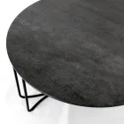Ronde salontafel met onderstel van 3 halve maan Made in Italy - Arepa Viadurini
