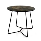 Ronde salontafel met porseleinen steengoed blad Made in Italy - Paini Viadurini