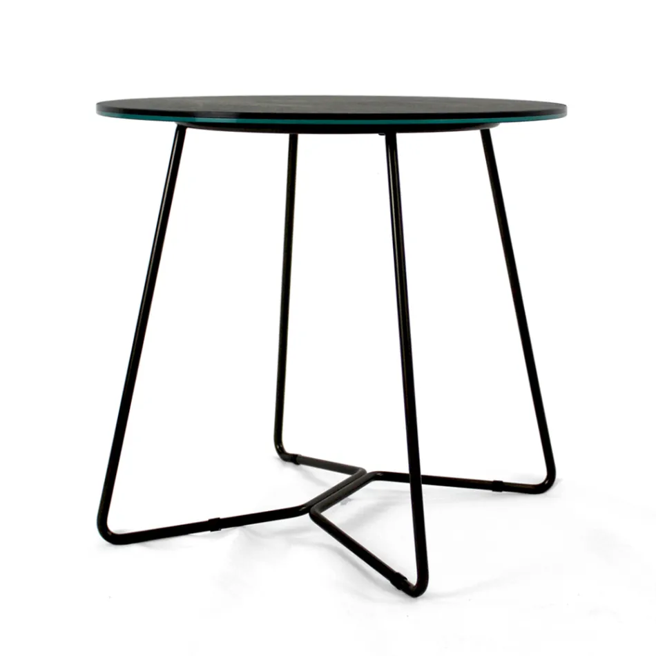 Ronde salontafel met porseleinen steengoed blad Made in Italy - Paini Viadurini