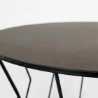 Ronde salontafel van staal en steengoed Made in Italy - Alisea Viadurini