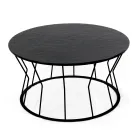 Ronde salontafel van staal en glas Made in Italy - Alisea Viadurini