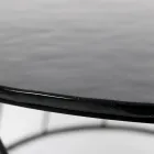 Ronde salontafel van staal en glas Made in Italy - Alisea Viadurini