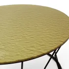 Ronde salontafel van staal en glas Made in Italy - Alisea Viadurini