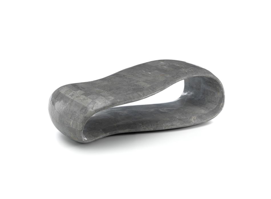 Moderne salontafel in fossiele steen met verschillende afwerkingen - rubber Viadurini